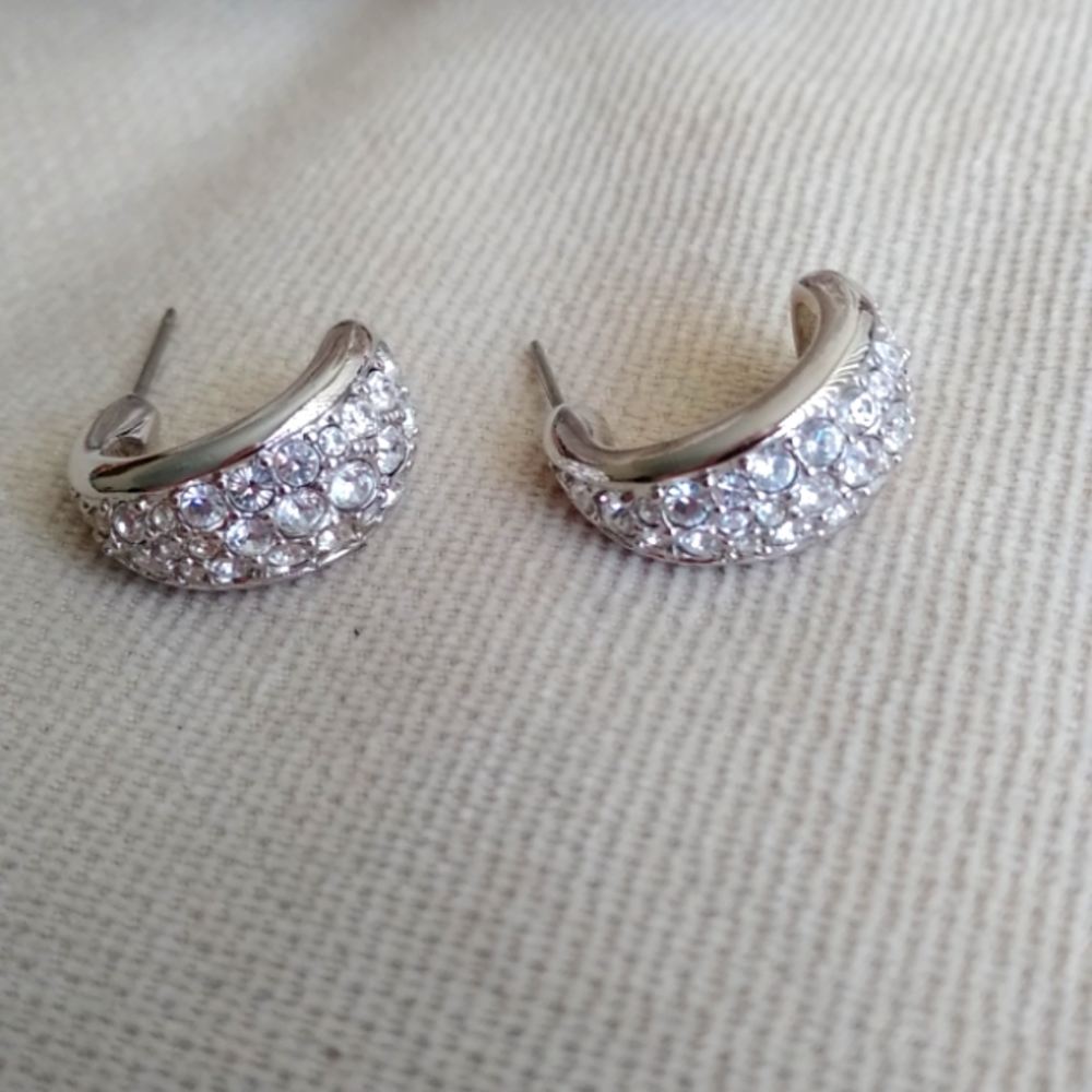 SWAROVSKI HUGGIE HOOP EARRINGS - Picture 4 of 6